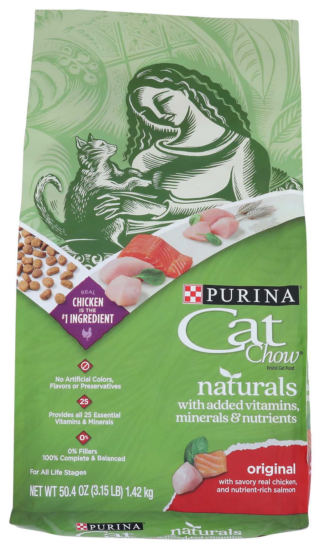 Dry Cat Food With Real Chicken 3.15 Lb Bag K2604