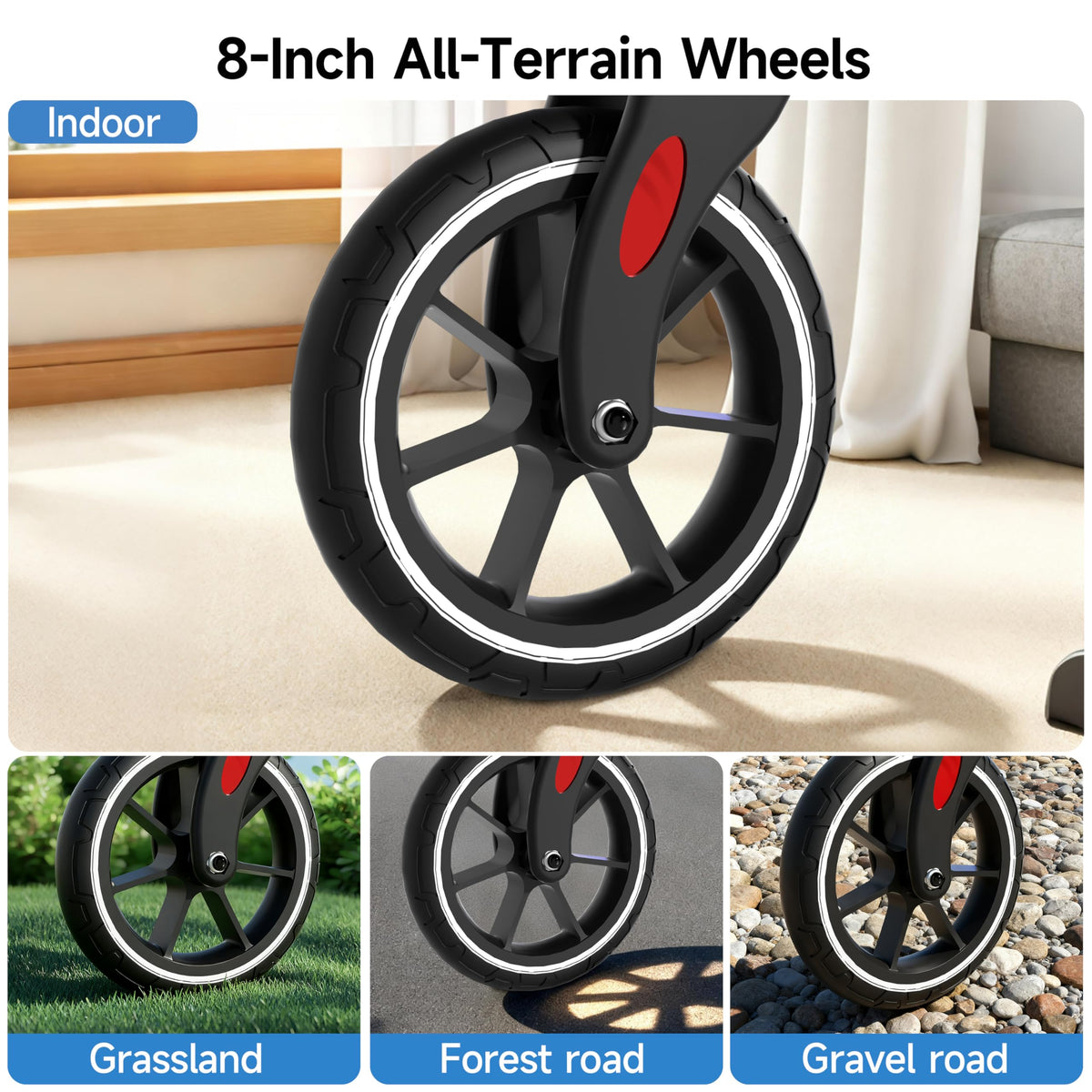 Red Foldable Lightweight Aluminum Rollator Walker with Seat and Brakes M188