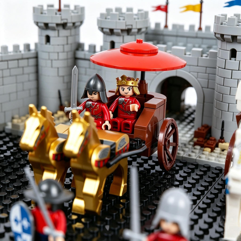 Medieval War Chariot Building Block Set with 12 Minifigures X751