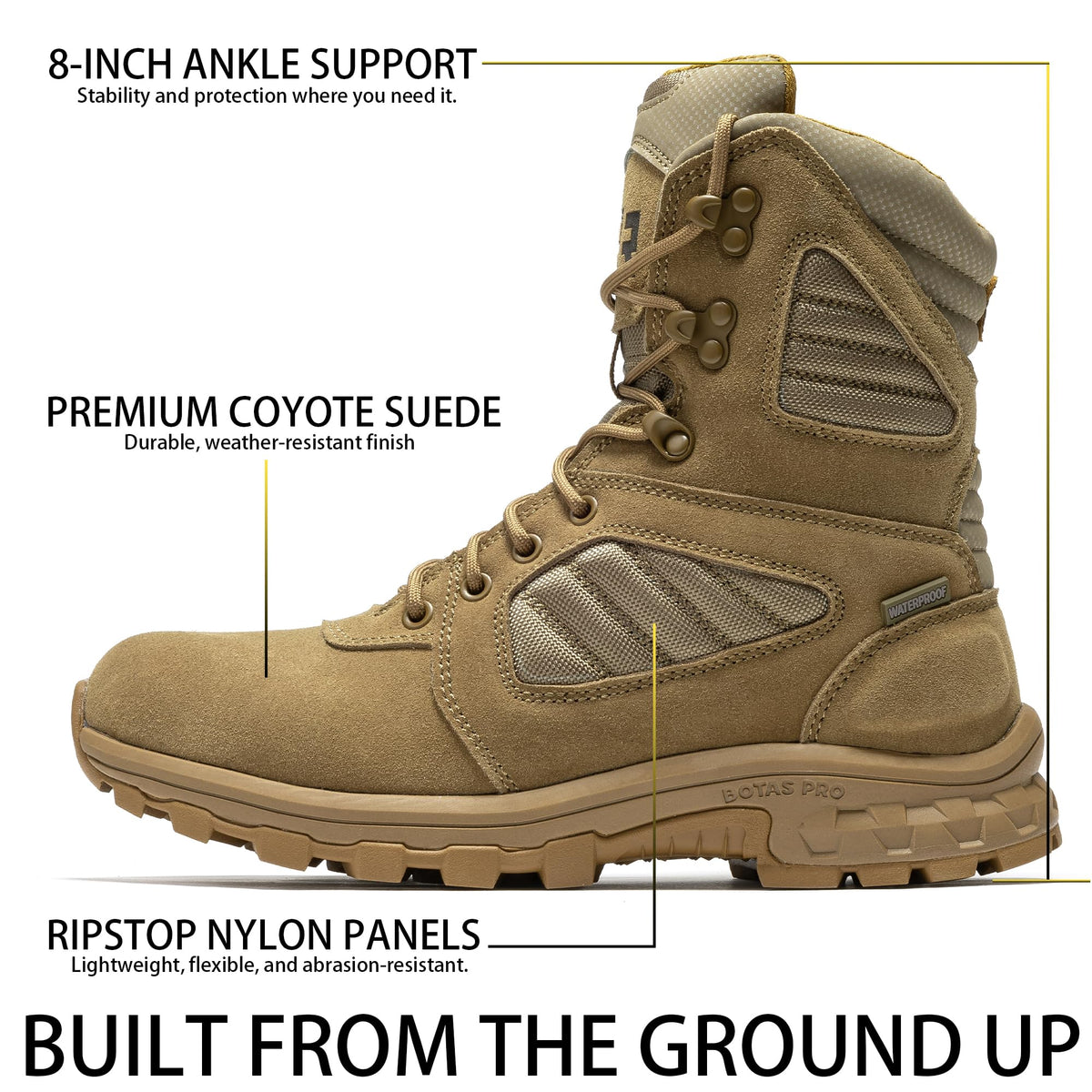 8-Inch Waterproof Military Tactical Boots P800