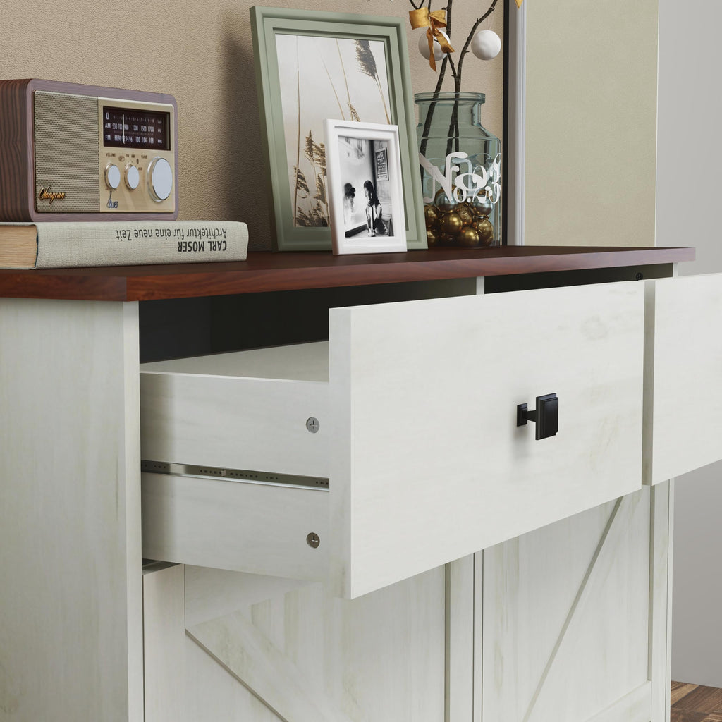 Antique White Double Tilt Out Trash Cabinet E6222