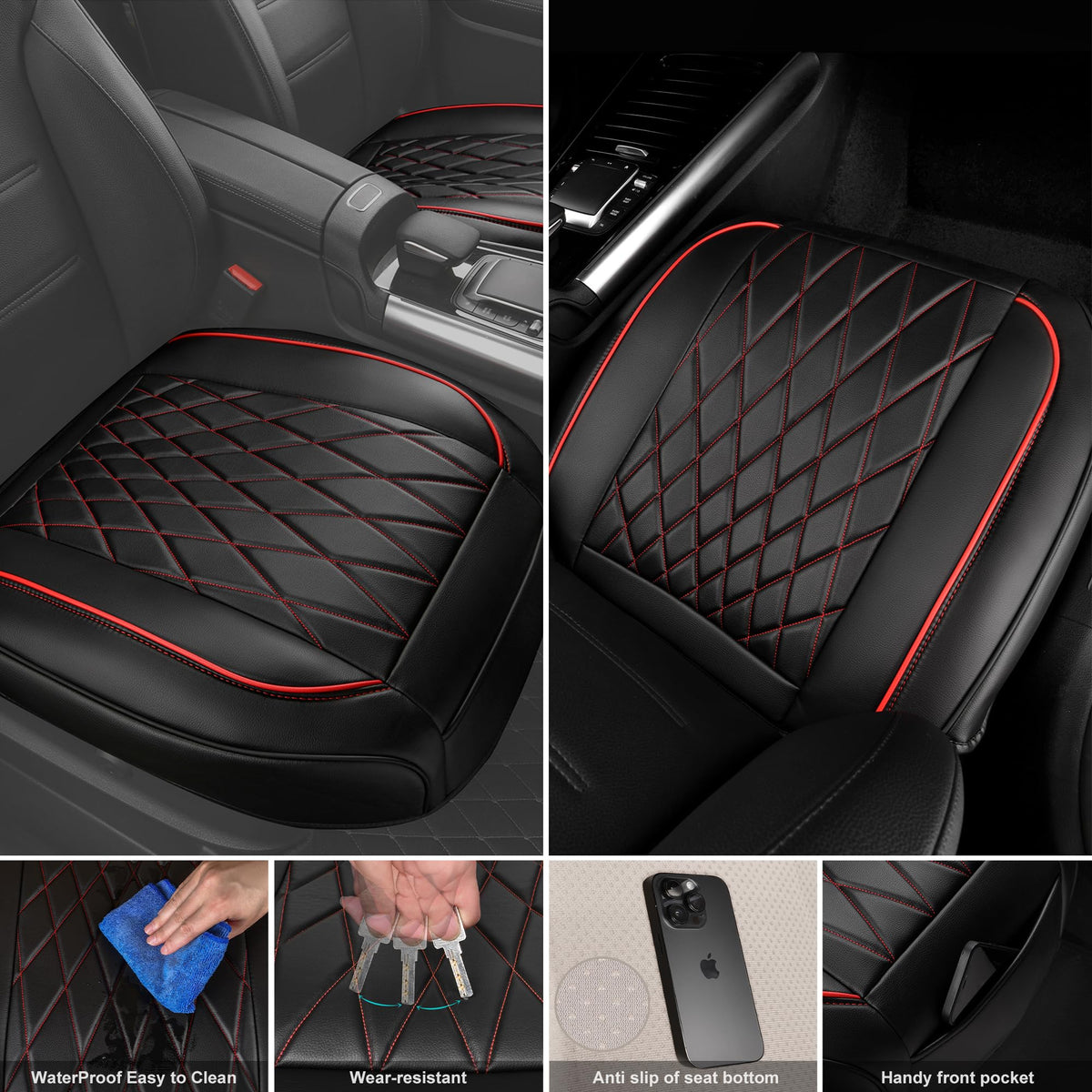 2 Pack Leather Front Car Seat Covers N308870