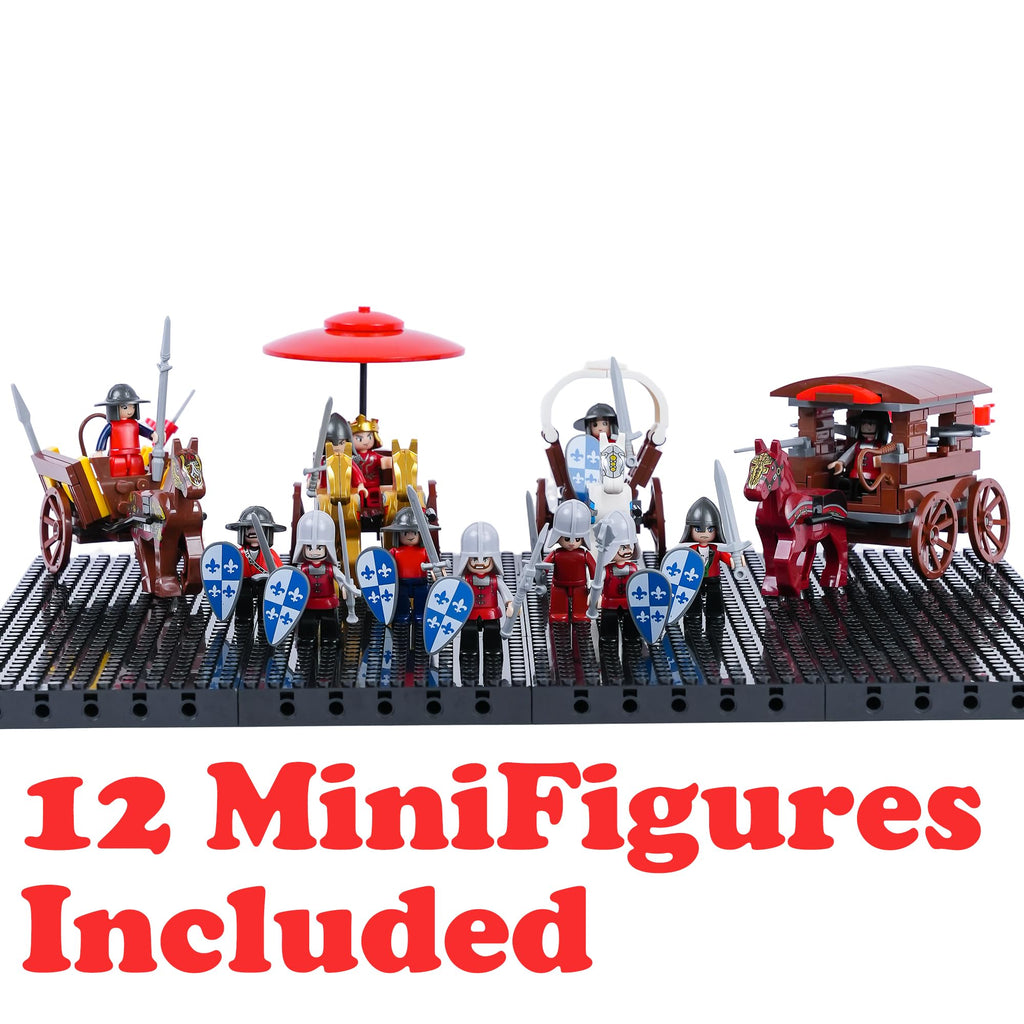 Medieval War Chariot Building Block Set with 12 Minifigures X751
