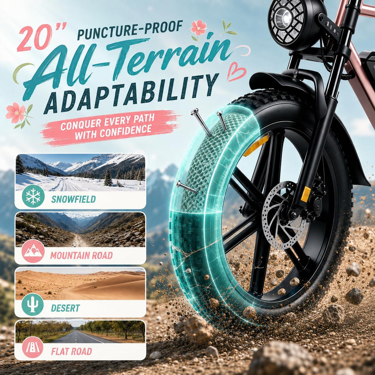 1500W 20" Fat Tire Electric Bike F280