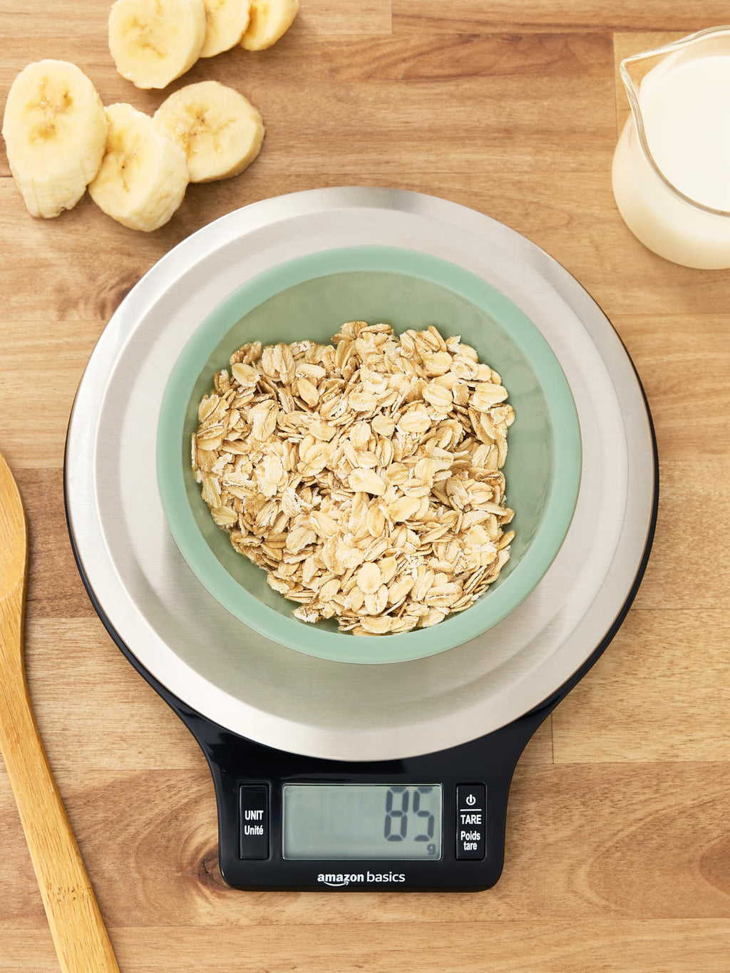 Digital Kitchen Scale with LCD Display, Black and Stainless Steel T650394