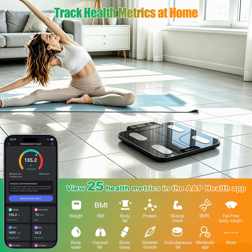 Solar Powered Smart Scale for Body Weight A9143