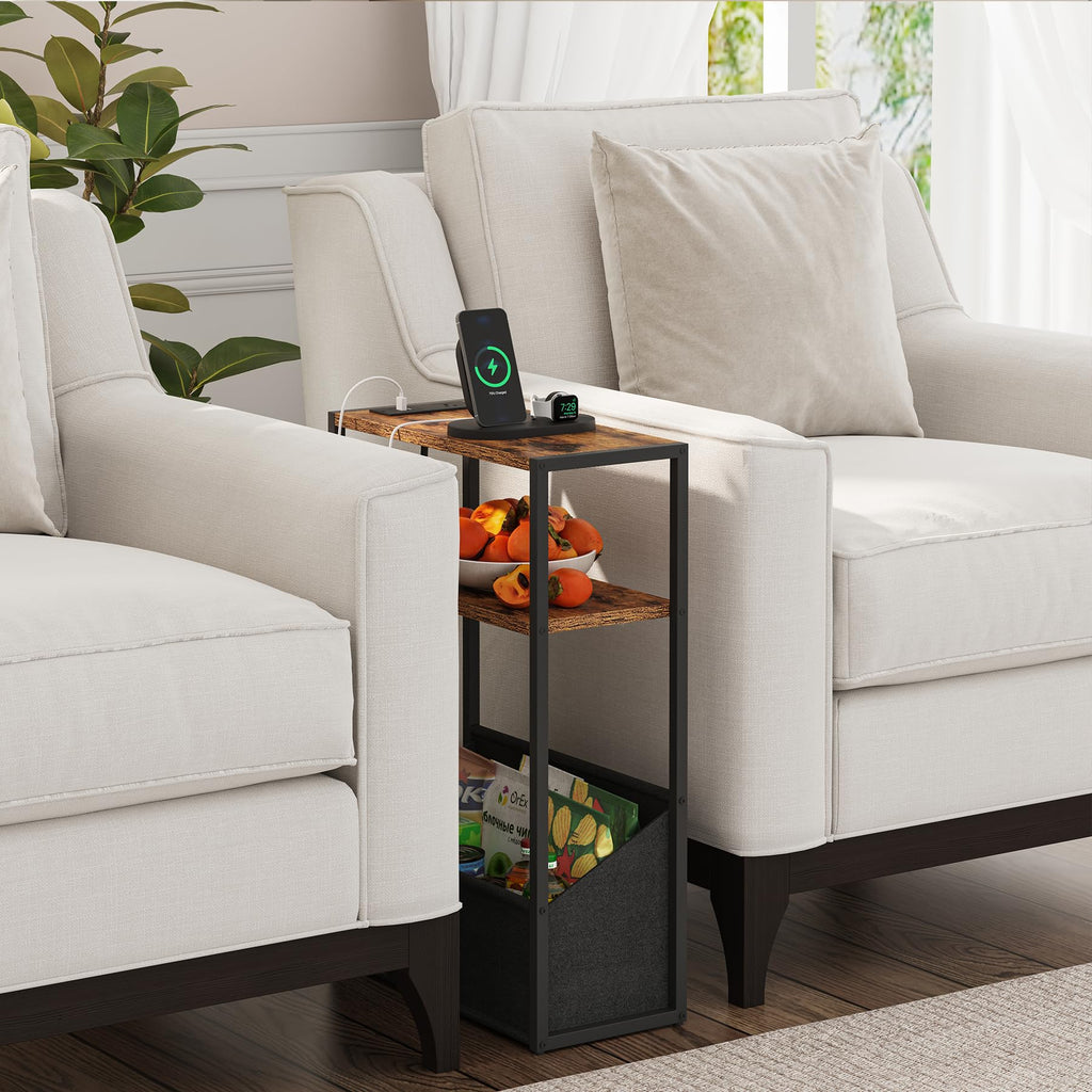 Narrow Side Table with Charging Station V96227