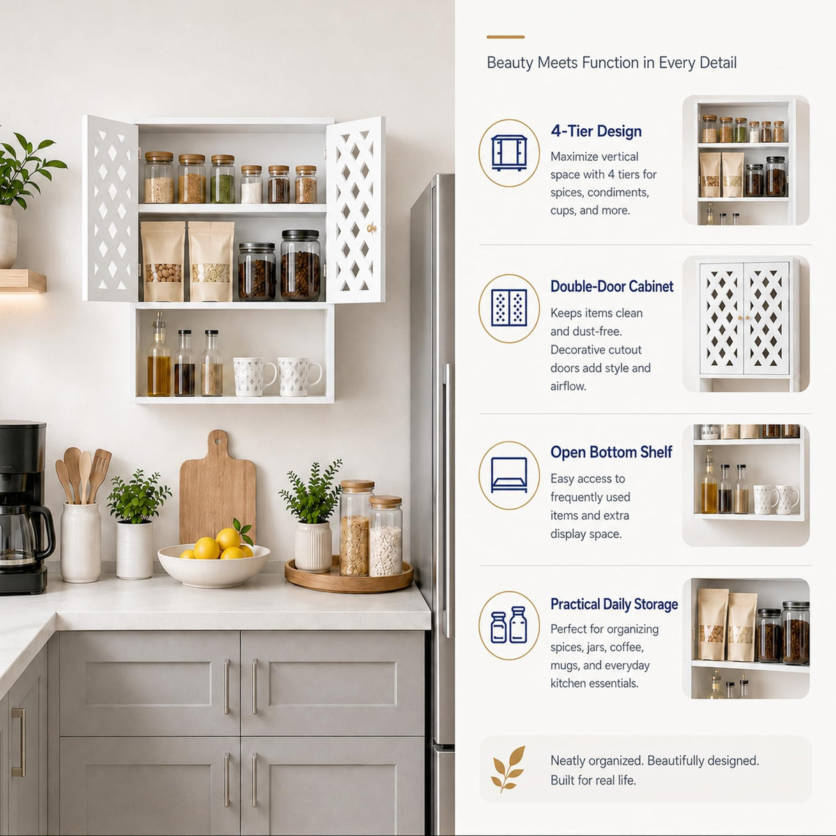 Bathroom Medicine Cabinet with 2 Doors C10569