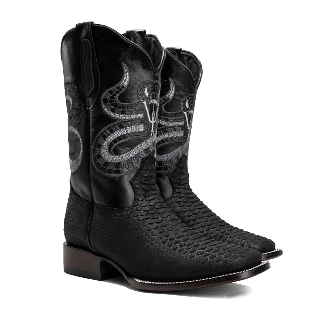 Python Leather Print Western Boots L763