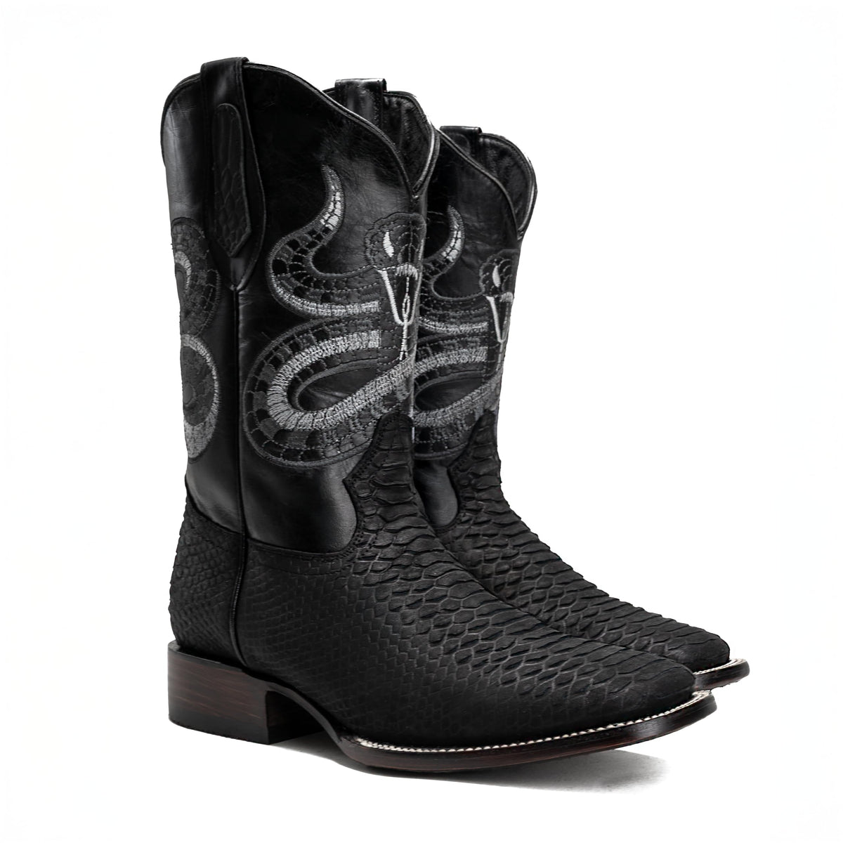 Python Leather Print Western Boots L763