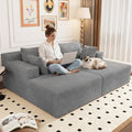 Oversized Corduroy Double Chaise Lounge with 4 Pillow S3220