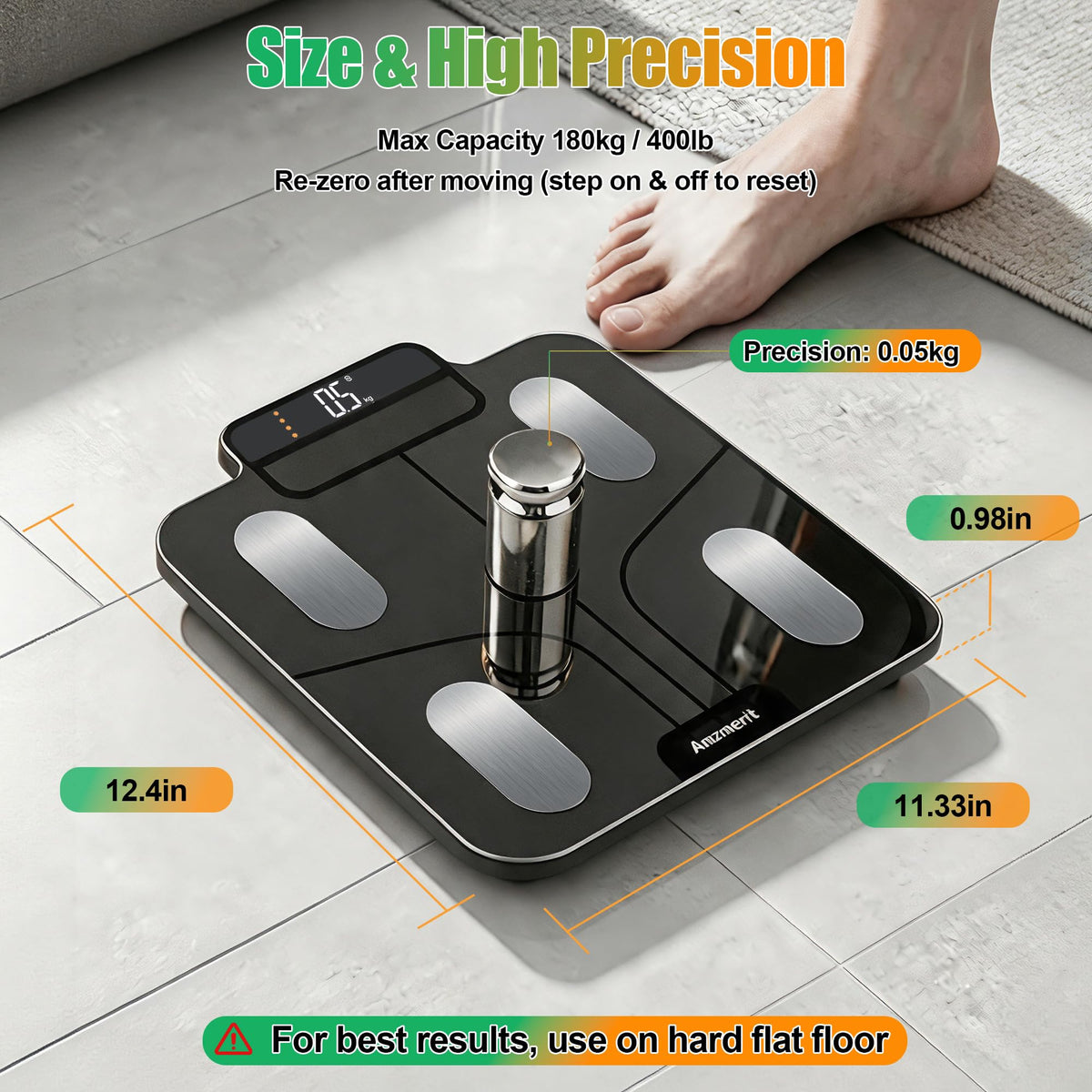 Solar Powered Smart Scale for Body Weight A9143