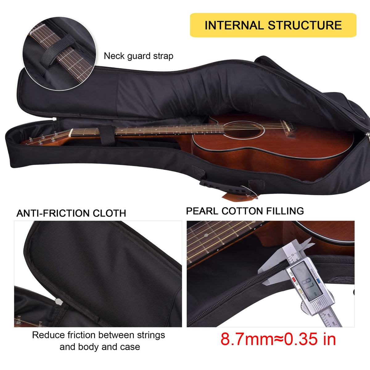36 Inch Acoustic Guitar Case Soft Padded Gig Bag P307