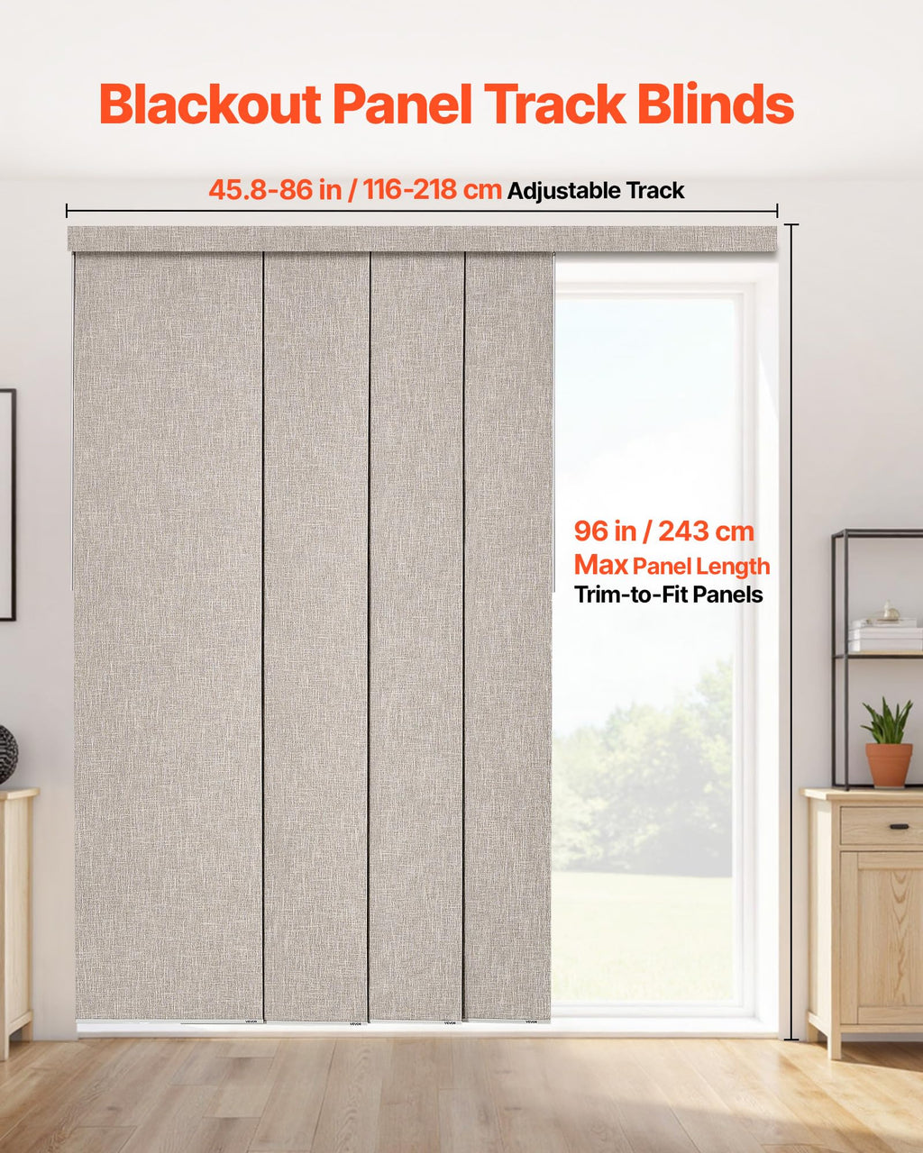 Brown Blackout Panel Track Blinds H5314