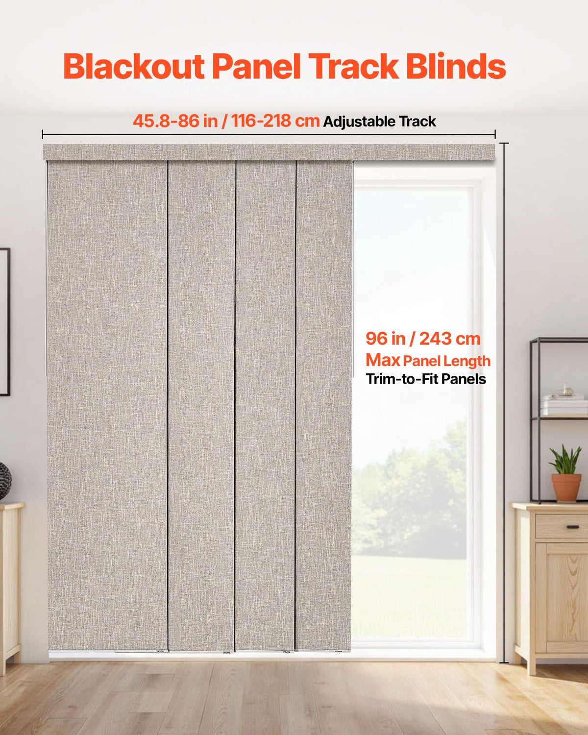 Brown Blackout Panel Track Blinds H5314
