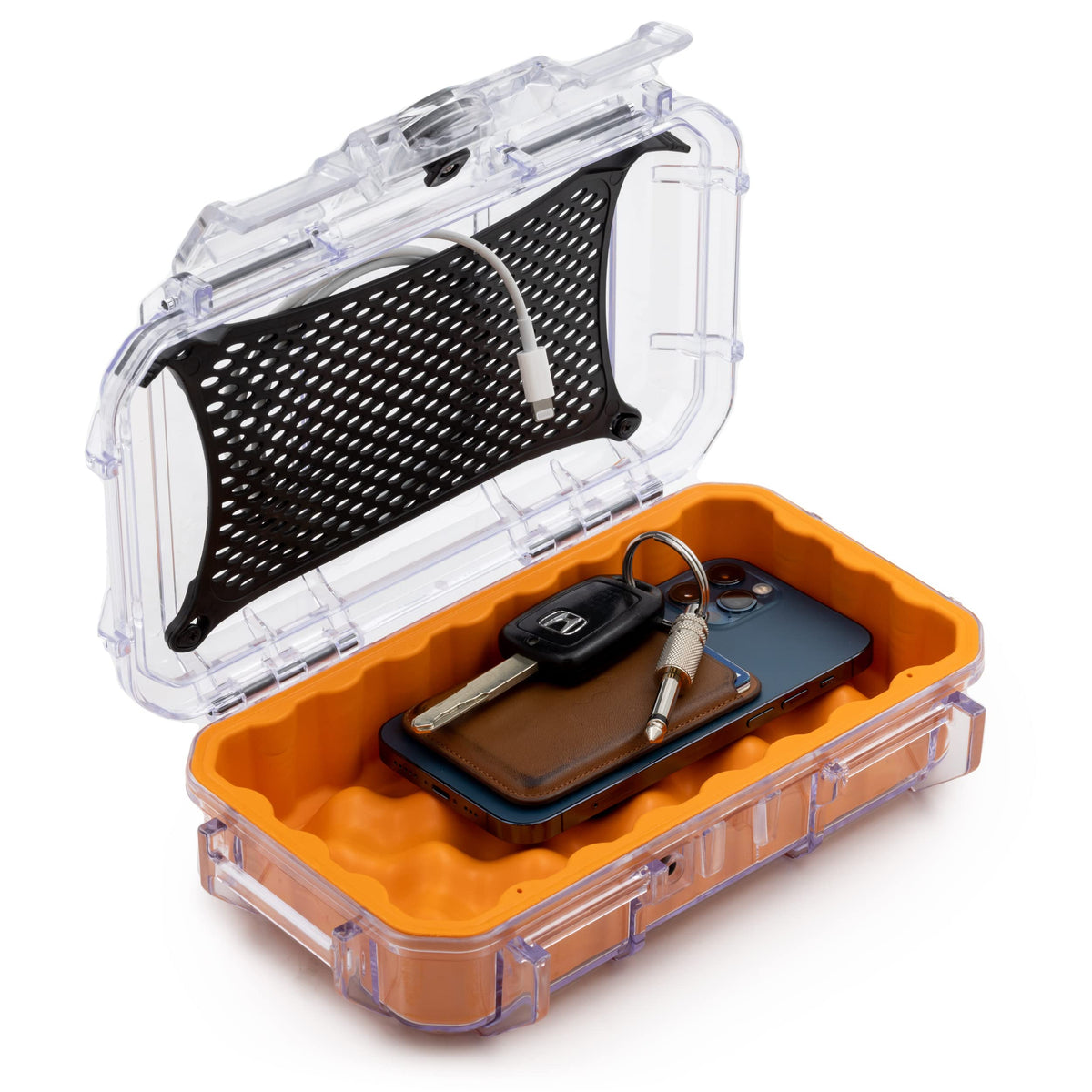 Clear Waterproof Dry Box Protective Case Colored Rubber Insert L949928