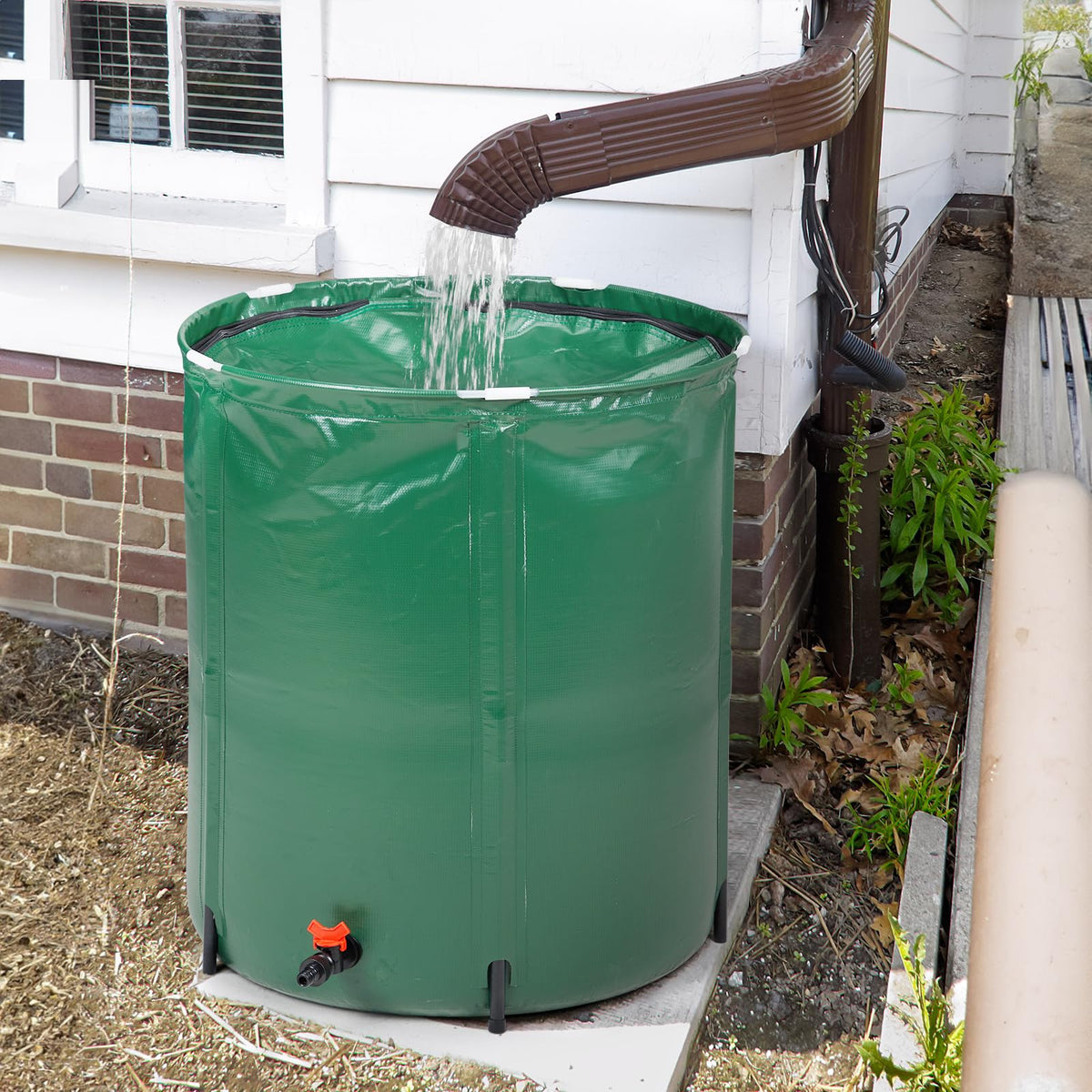 50 Gallon Portable Folding Rain Barrel with Spigots R14494
