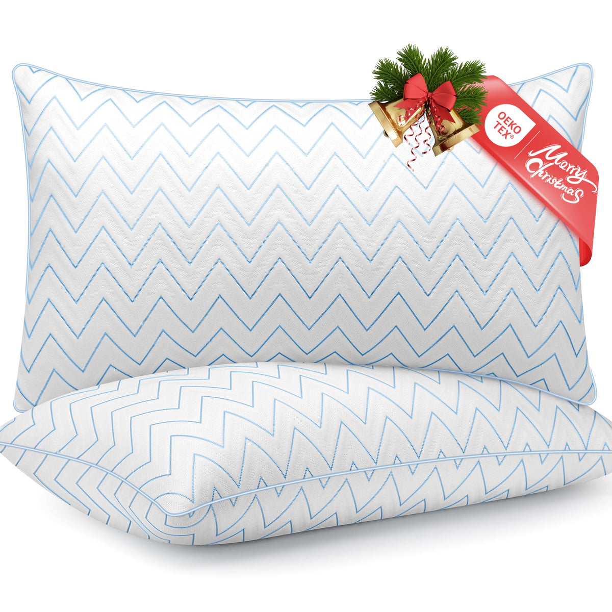 King Size Set of 2 Medium Firm Microfiber Bed Pillows M403