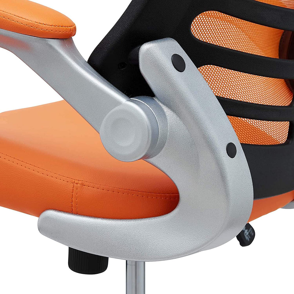 Orange Mesh Back Vinyl Seat Office Chair P524925