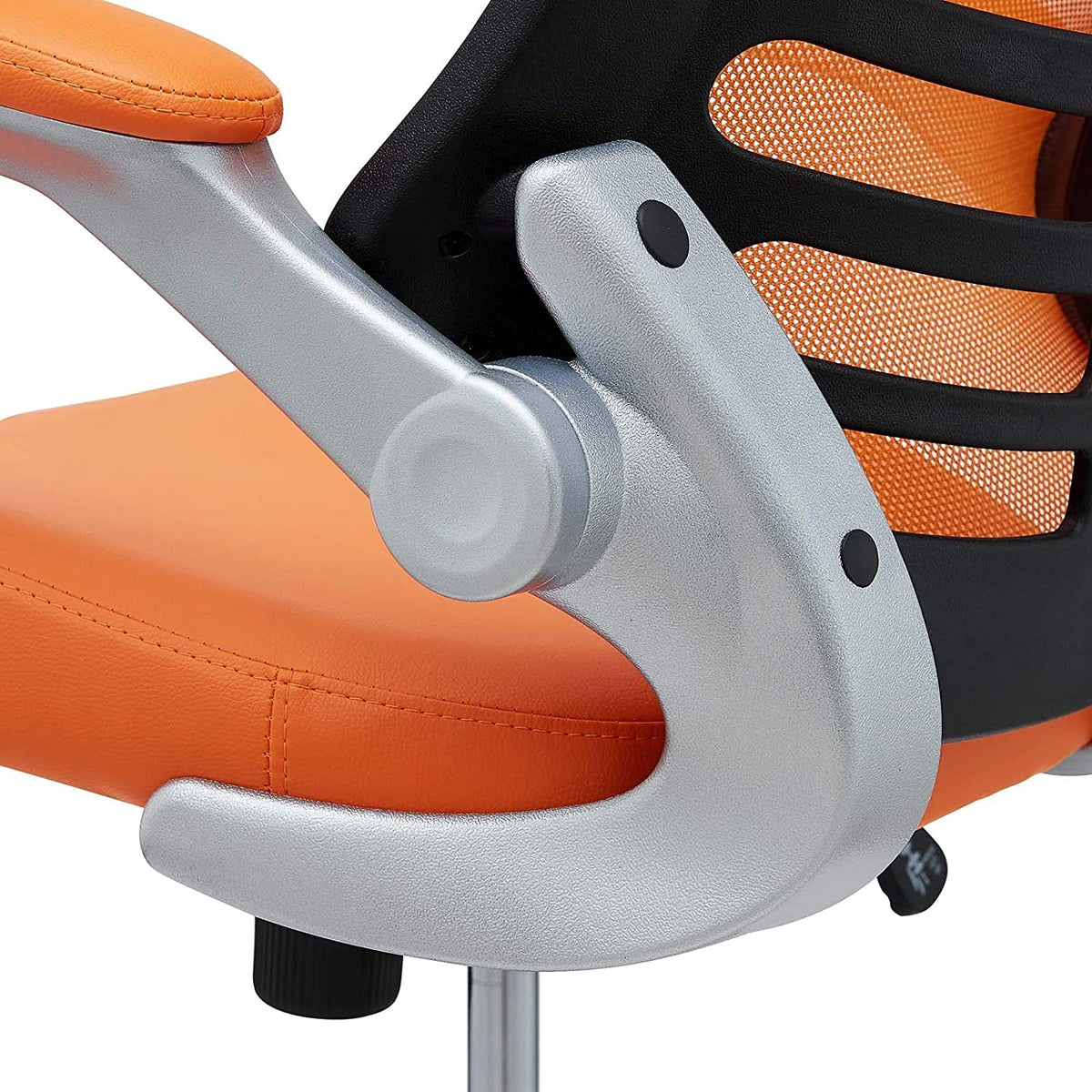 Orange Mesh Back Vinyl Seat Office Chair P524925