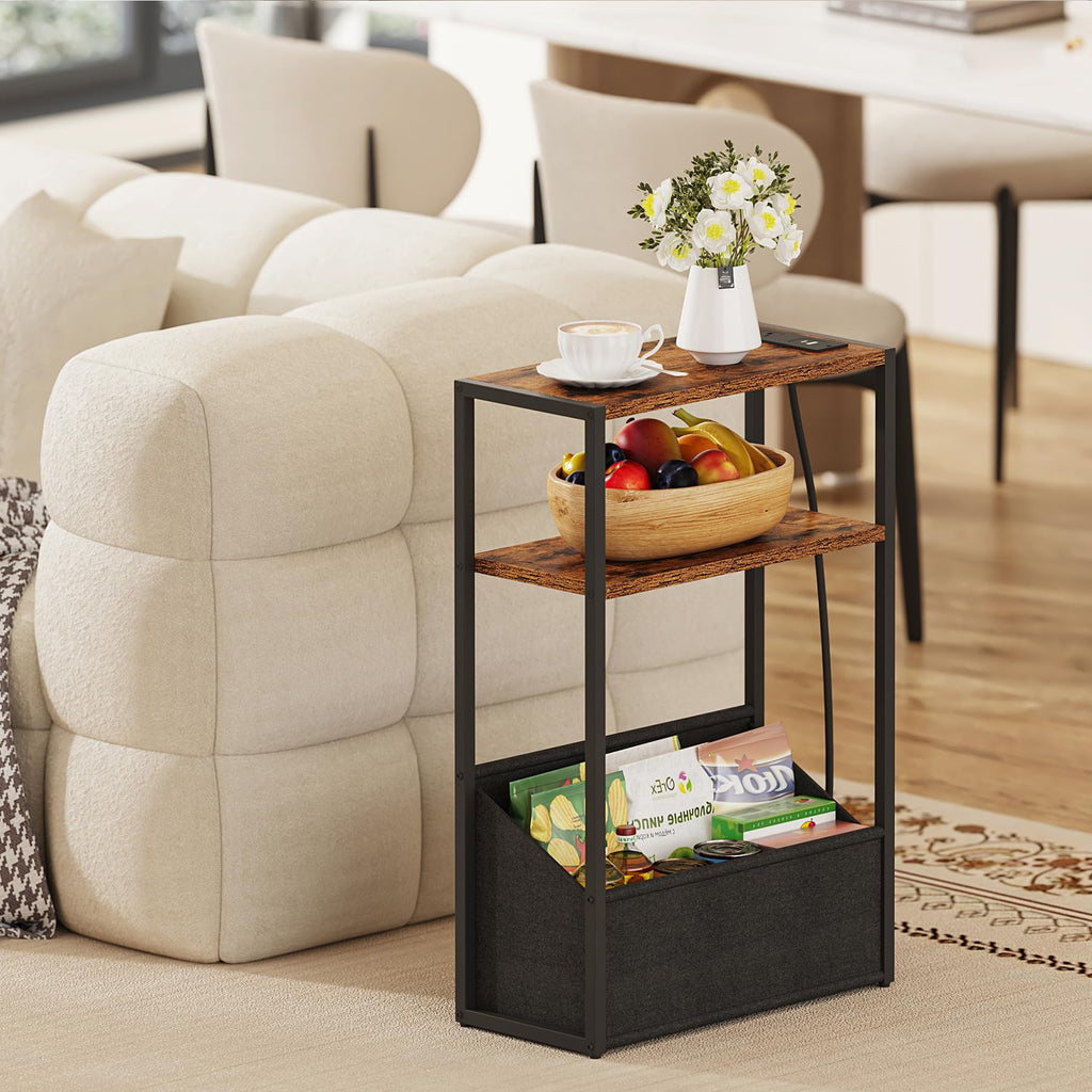Narrow Side Table with Charging Station V96227
