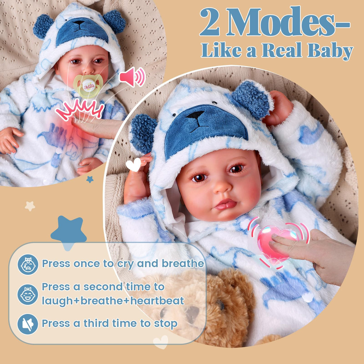Reborn Baby Dolls with Breathing, Heartbeat, Coos & Conversation Z10738