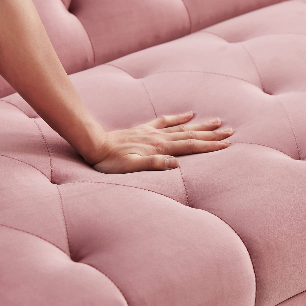 Modern Velvet Sofa Bed Futon with 2 Pillows N571