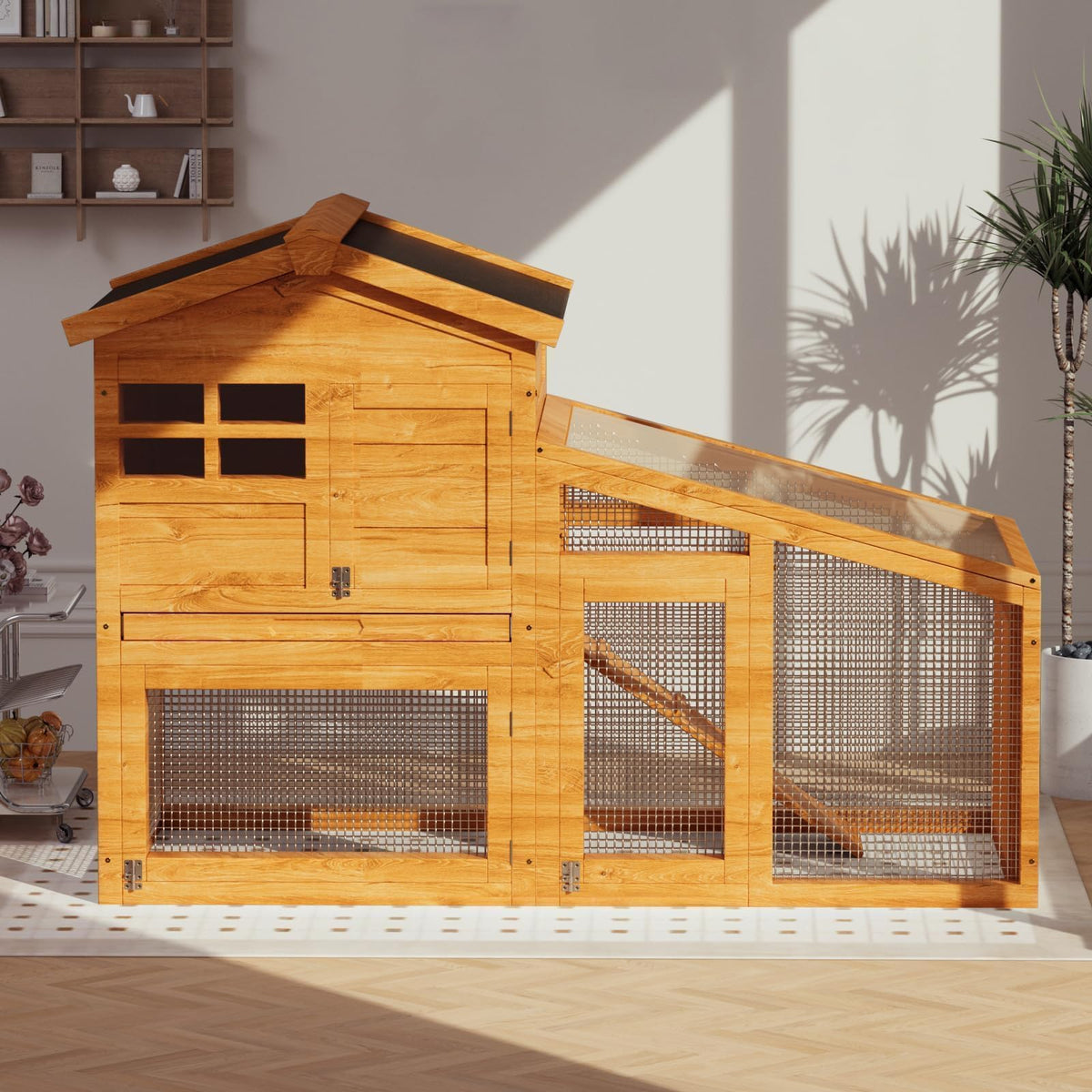 54" 2-Tier Wooden Rabbit Hutch I376