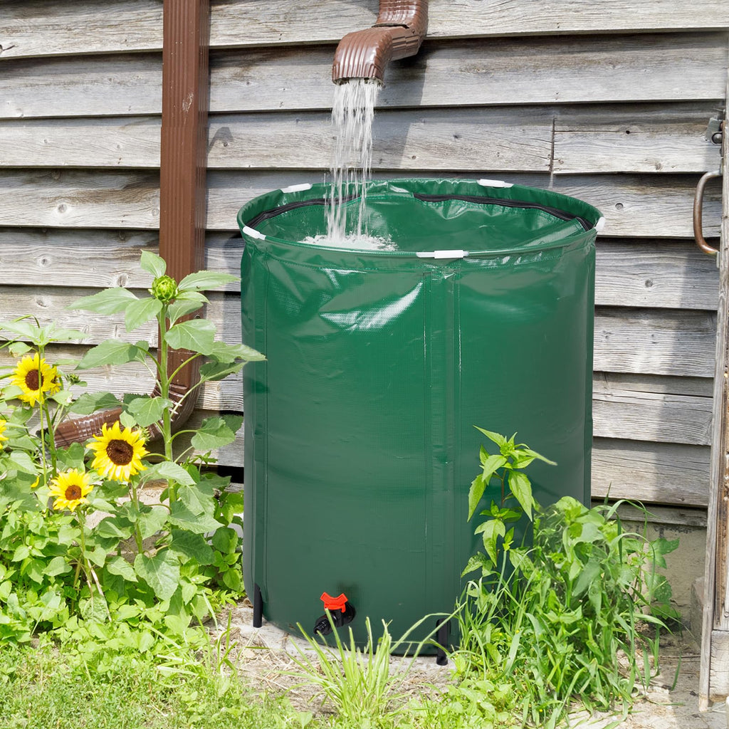 50 Gallon Portable Folding Rain Barrel with Spigots R14494