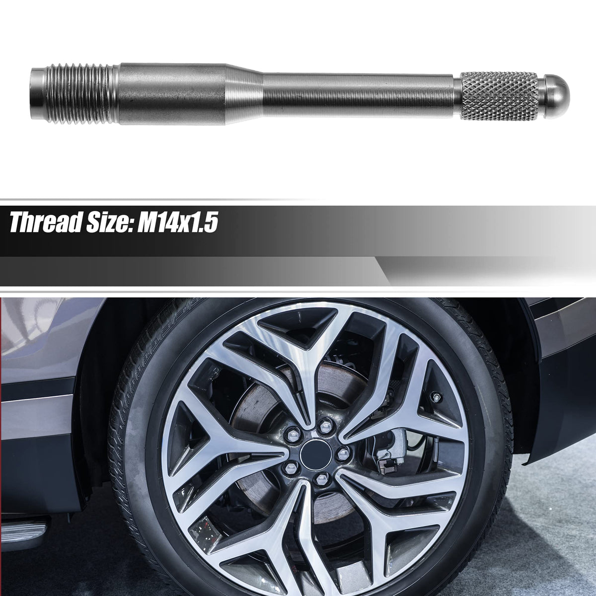 M14x1.5 Wheel Alignment Pin Mounting Tool Silver Tone Y9552