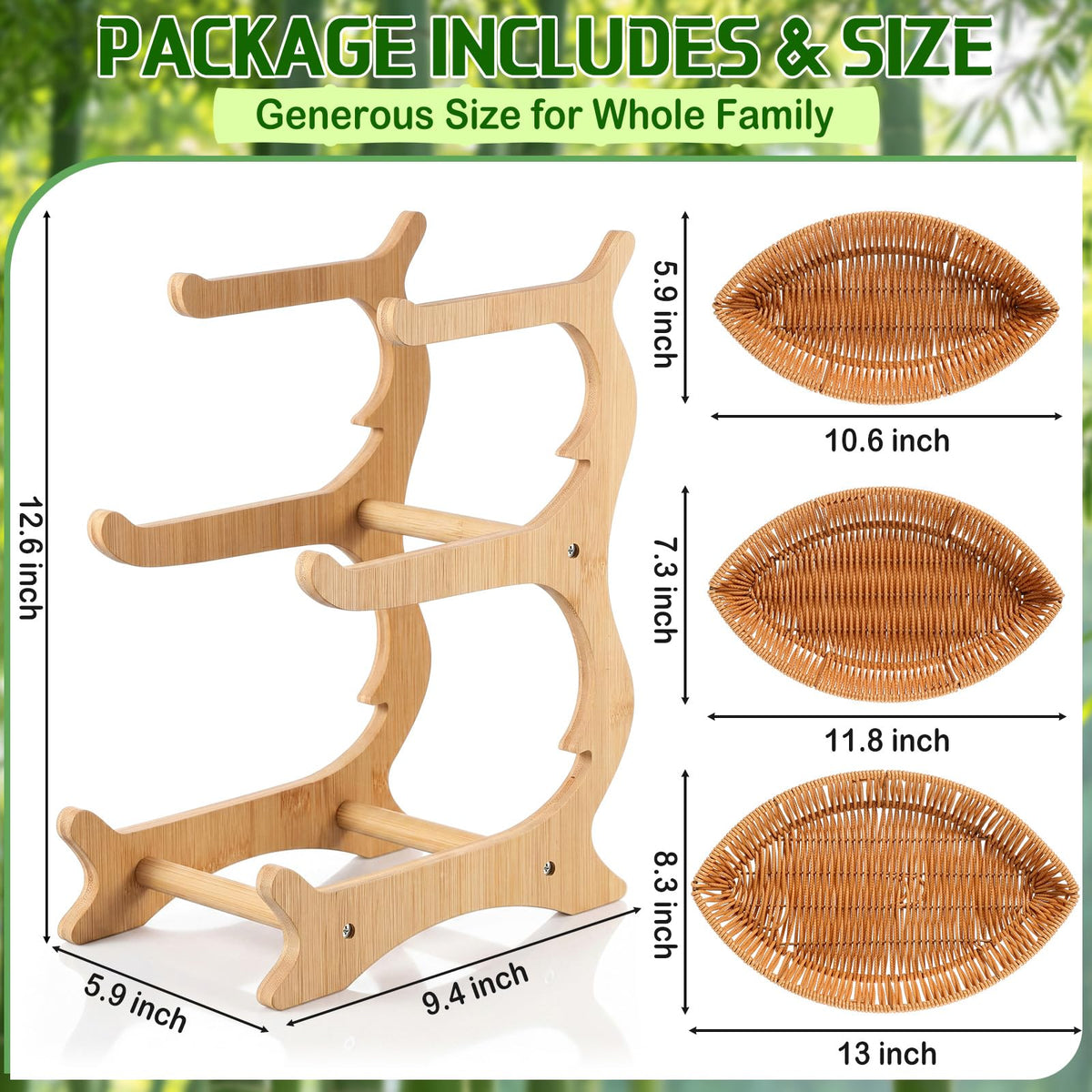 3 Tier Rattan Fruit Basket O821736