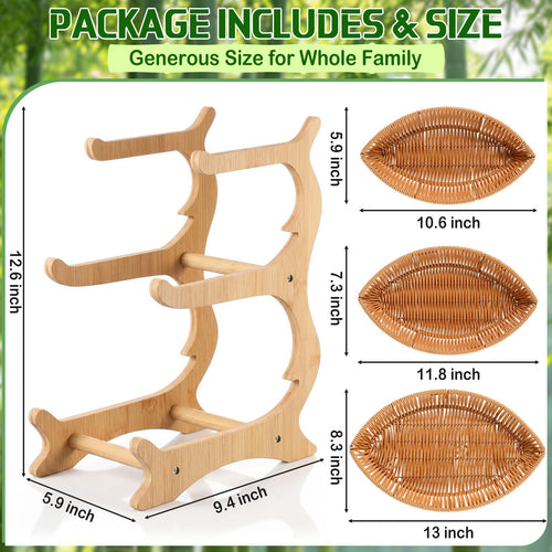3 Tier Rattan Fruit Basket O821736