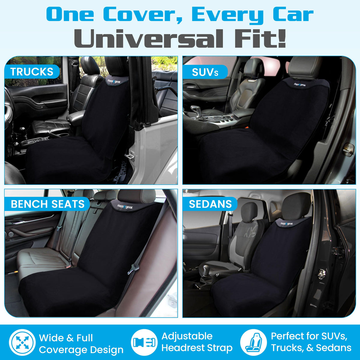 Waterproof Car Seat Cover & Protector, Black Y570