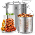 64QT Stainless Steel Stockpot with Basket T3956