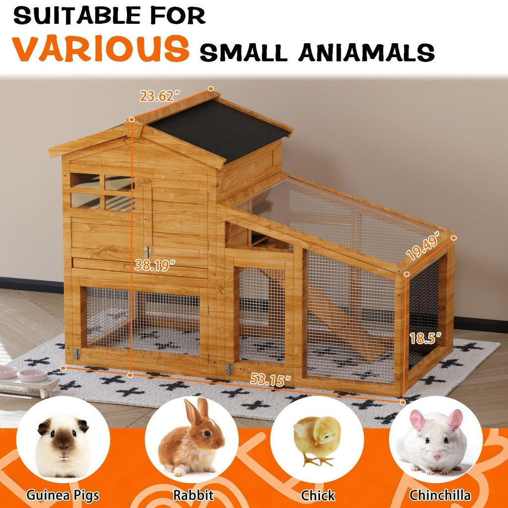 54" 2-Tier Wooden Rabbit Hutch I376