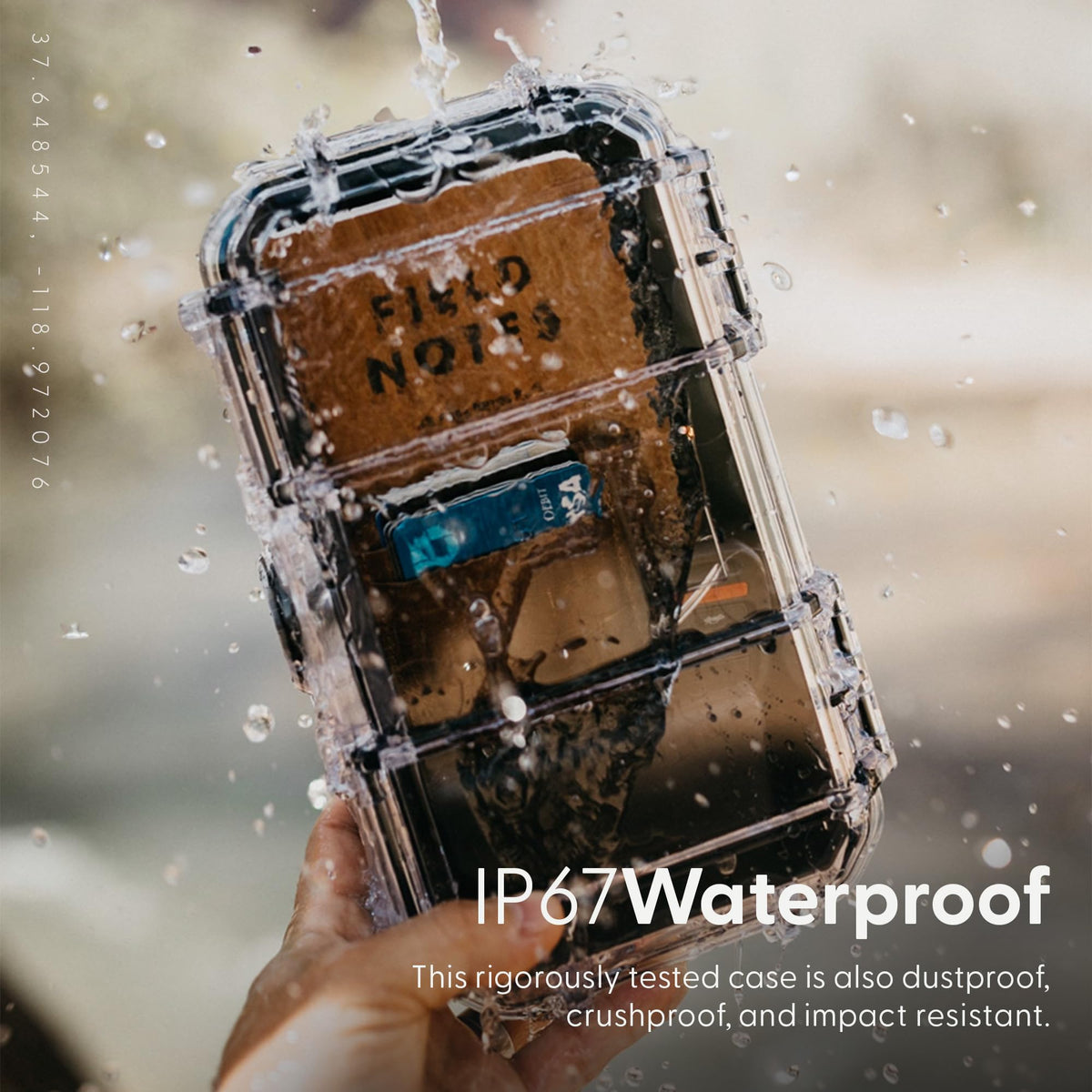 Clear Waterproof Dry Box Protective Case Colored Rubber Insert L949928