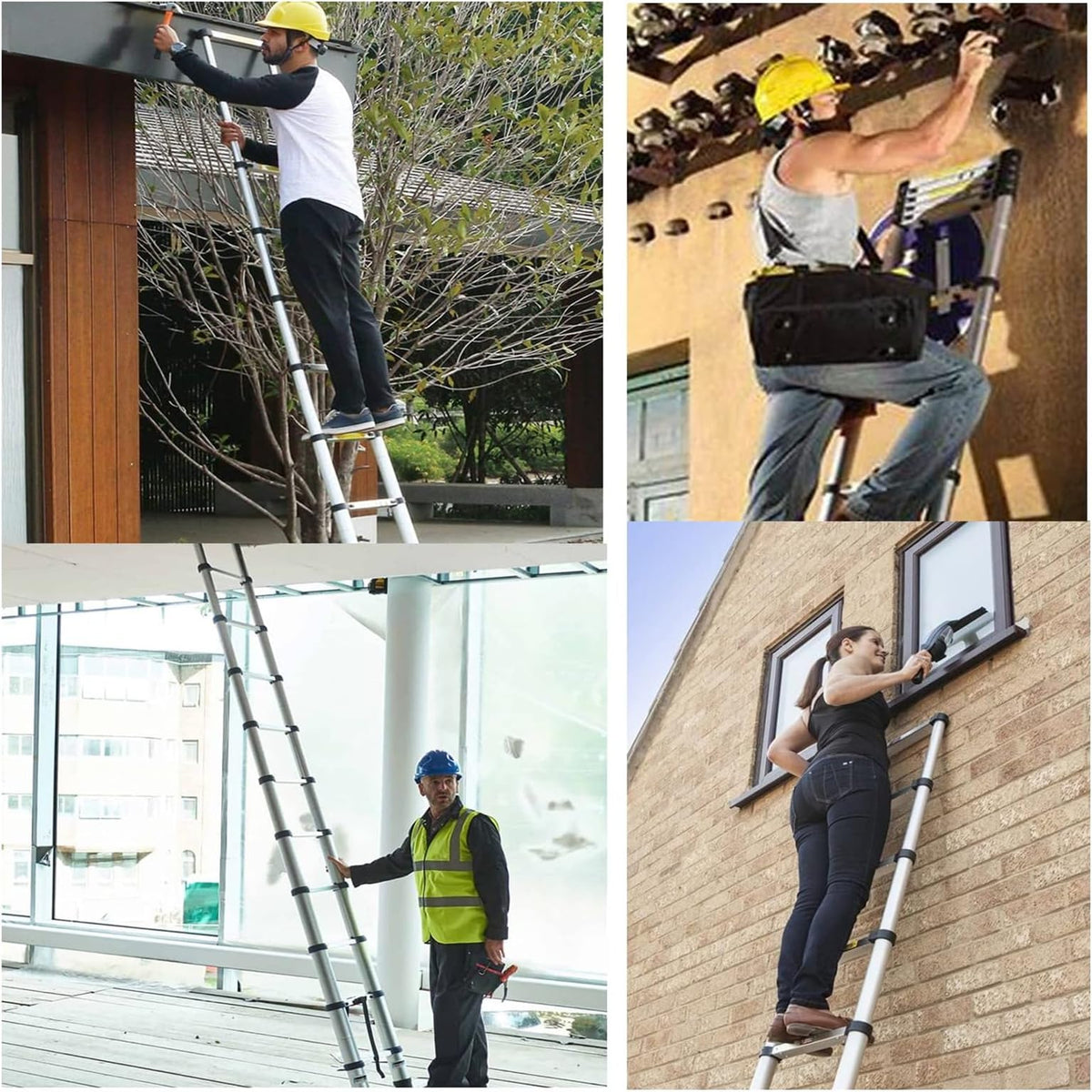 14.5FT Aluminum Telescoping Ladder 330LB Capacity Z506858