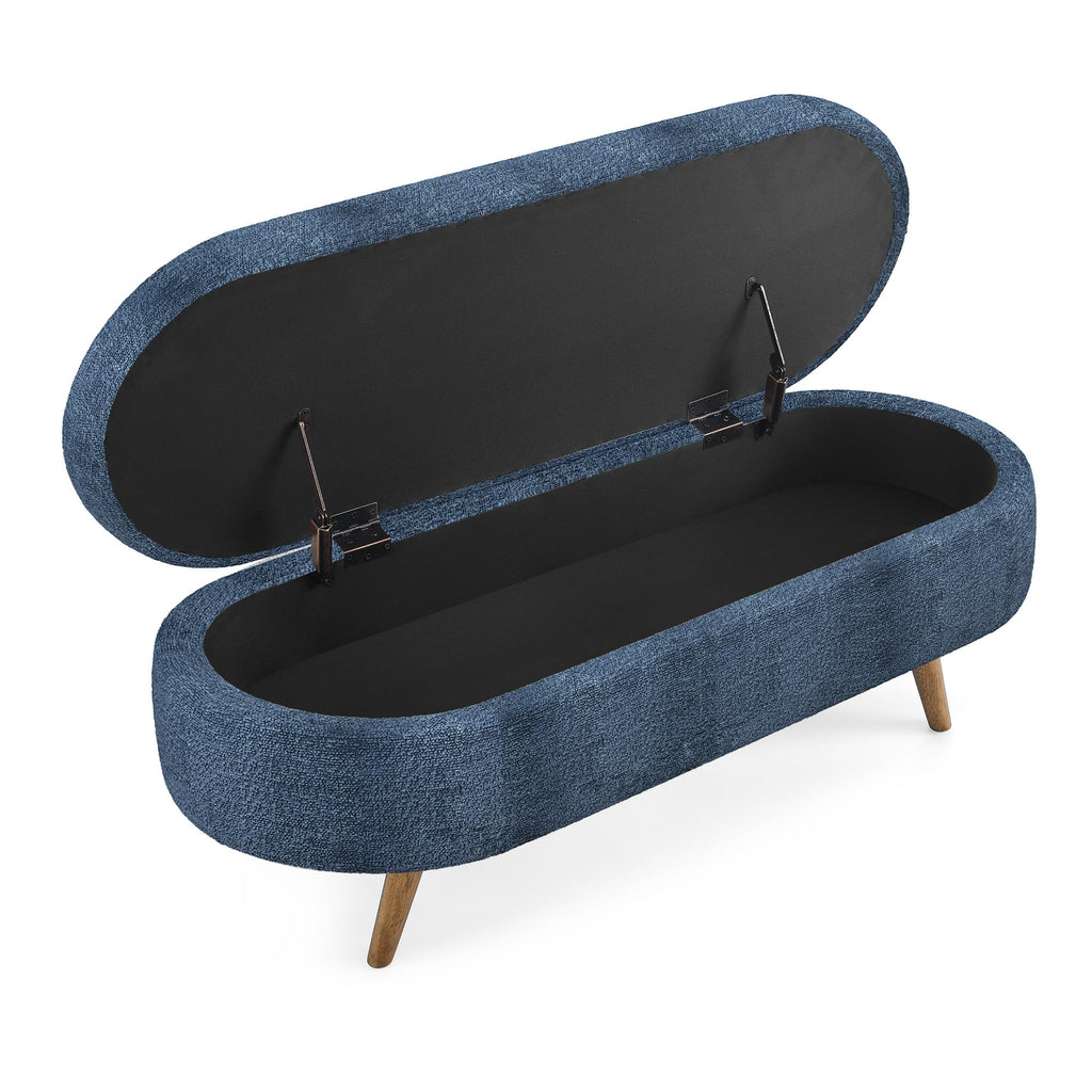 Oval Storage Bench with Rubber Wood Legs W3676