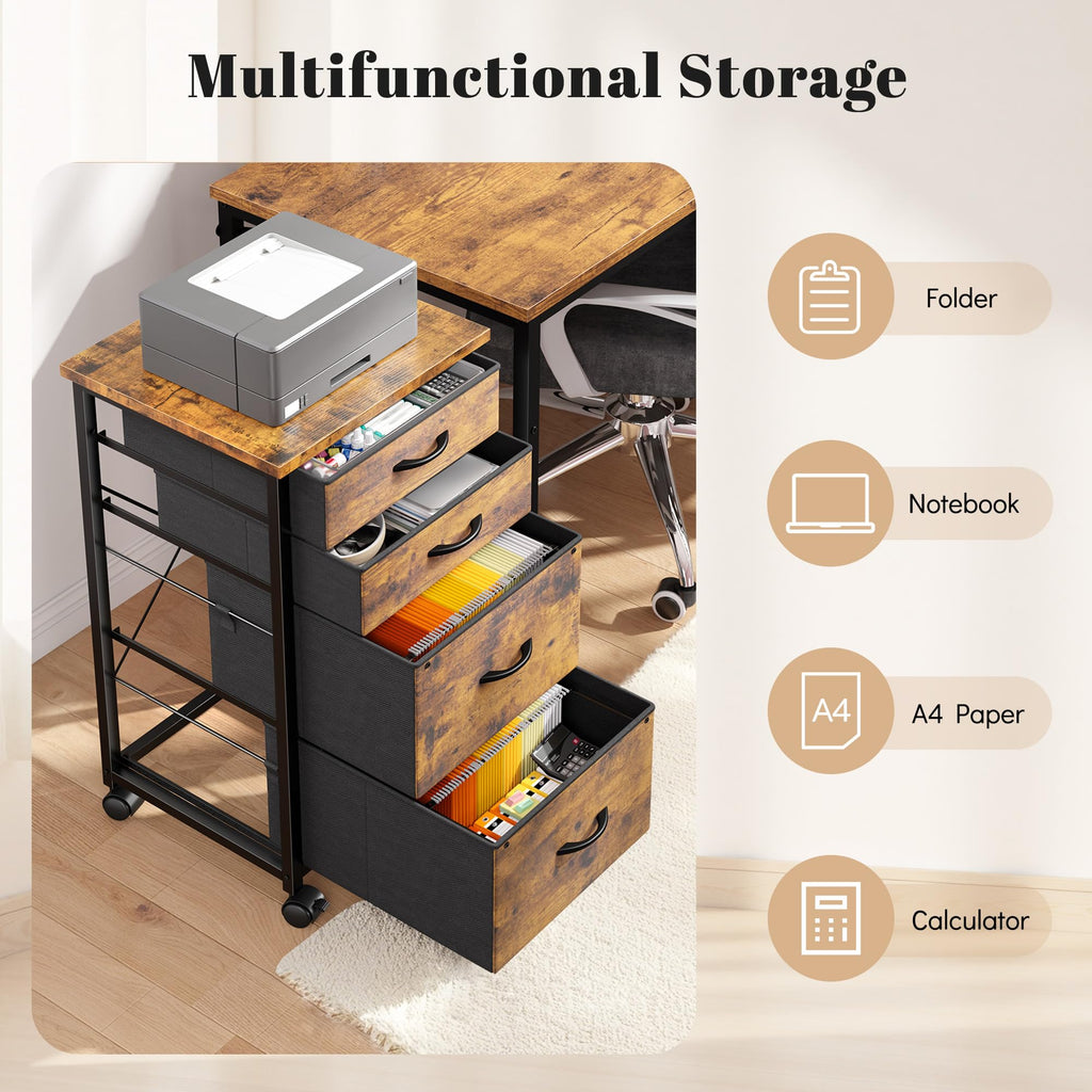 4 Drawer Rolling File Cabinet R862