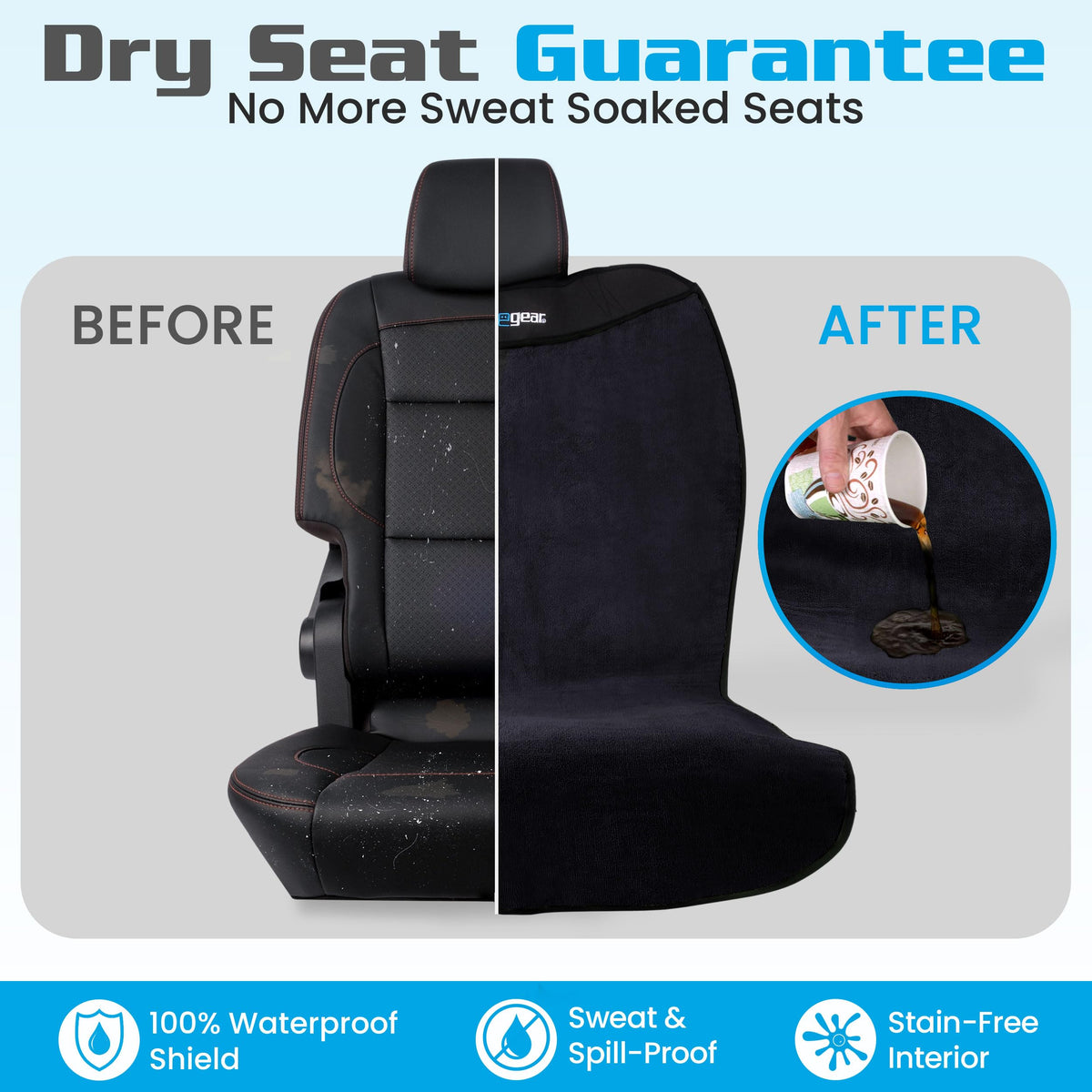 Waterproof Car Seat Cover & Protector, Black Y570
