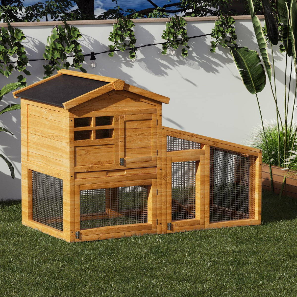 54" 2-Tier Wooden Rabbit Hutch I376