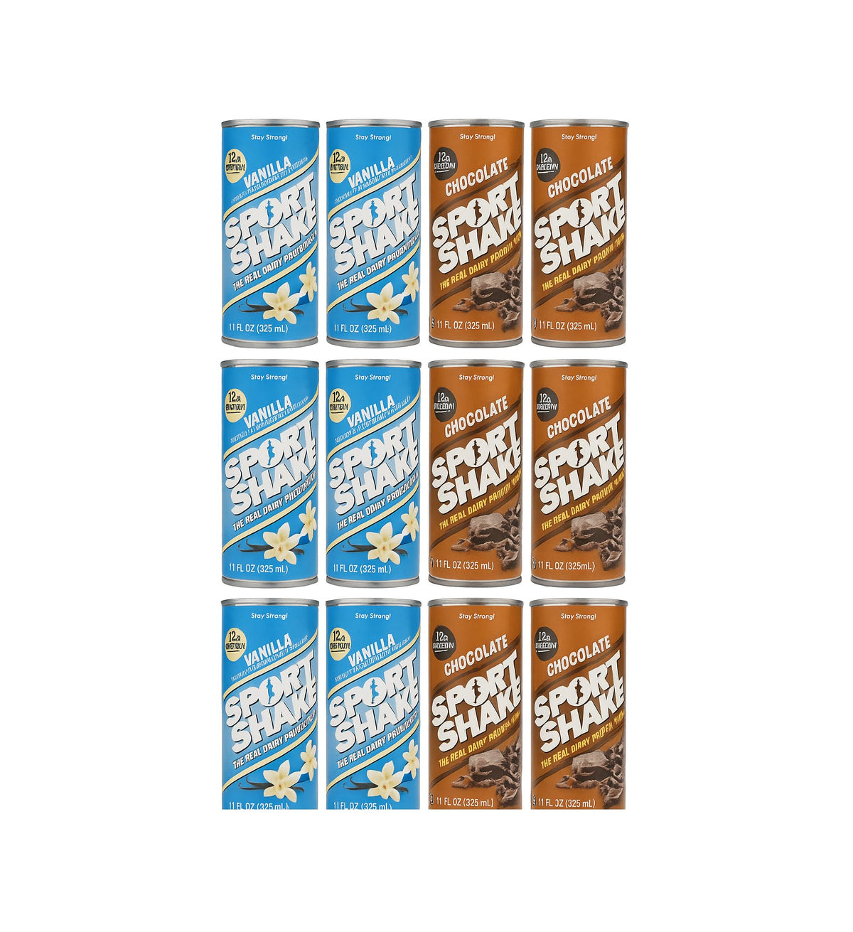 Protein Shake Variety Pack 12 Pack 6 Chocolate 6 Vanilla 11 fl oz Cans F270