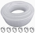 1" OD 100Ft Braided Clear PVC Vinyl Tubing G429304