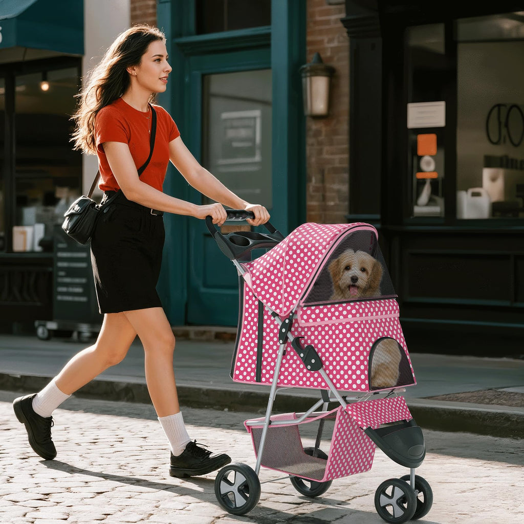 Foldable 3-Wheel Pet Stroller J284097