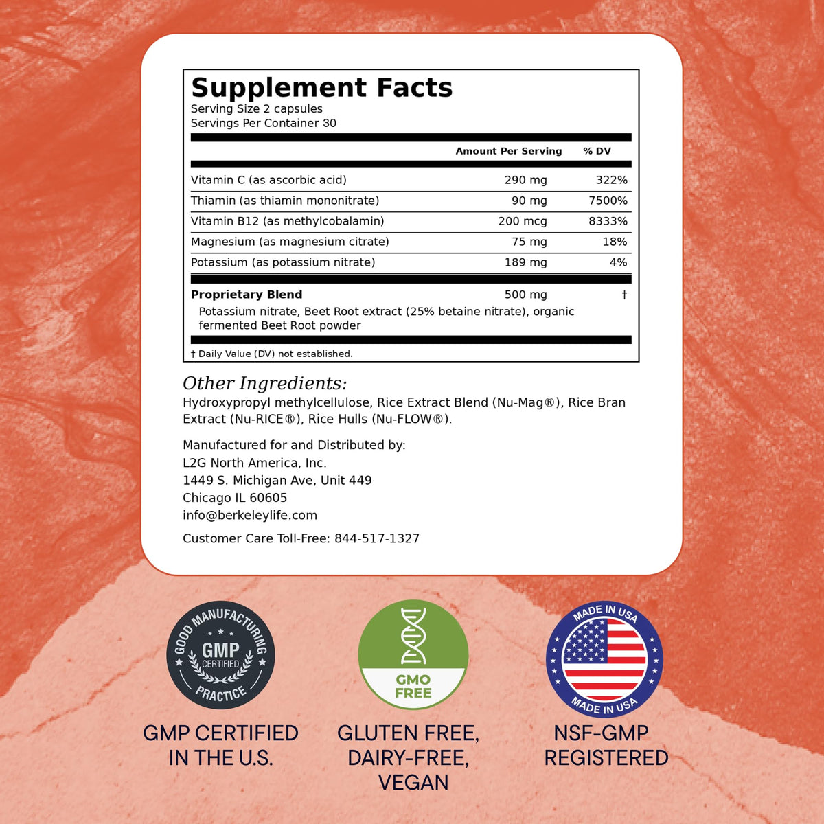 Nitric Oxide Support Supplement 60 Count E773289