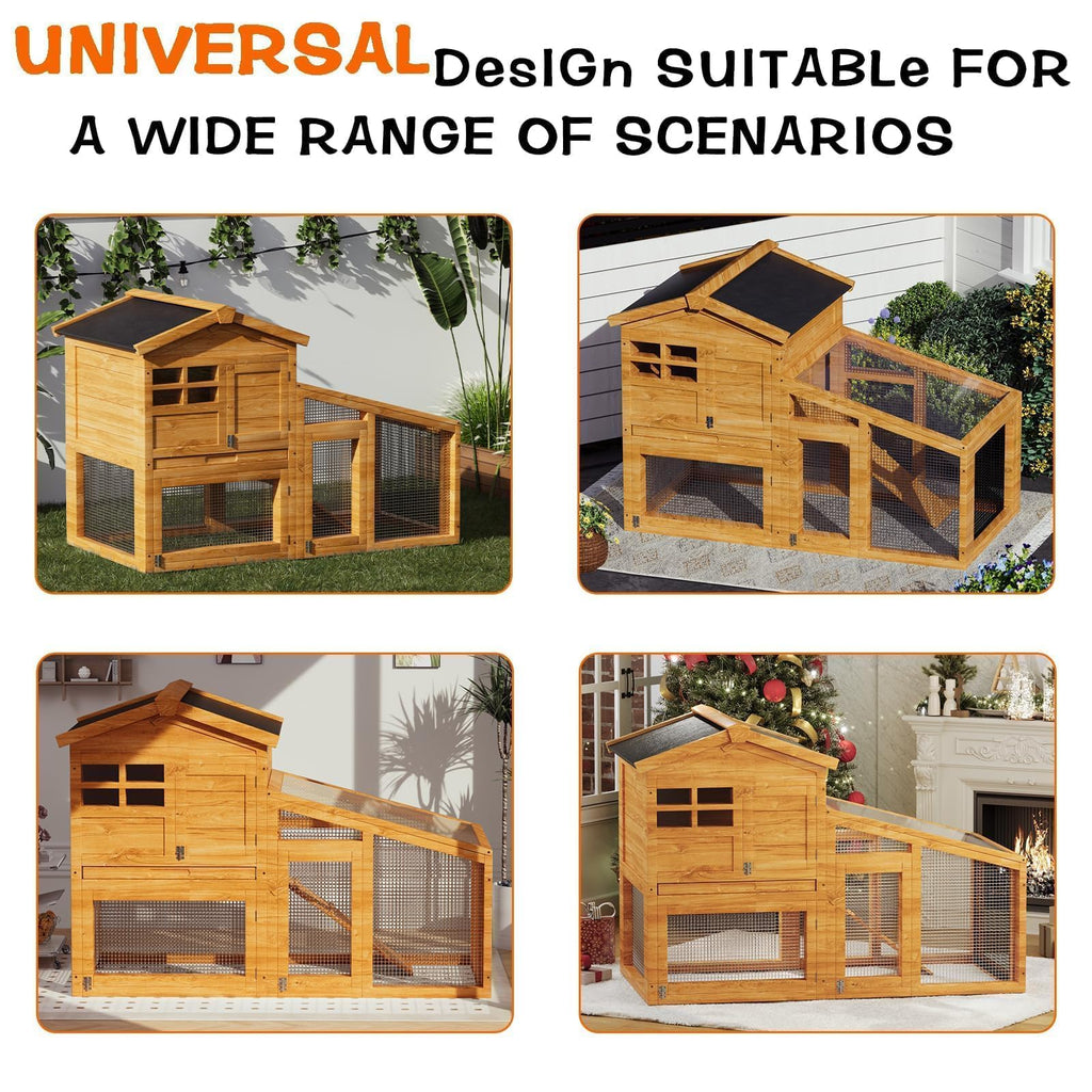 54" 2-Tier Wooden Rabbit Hutch I376