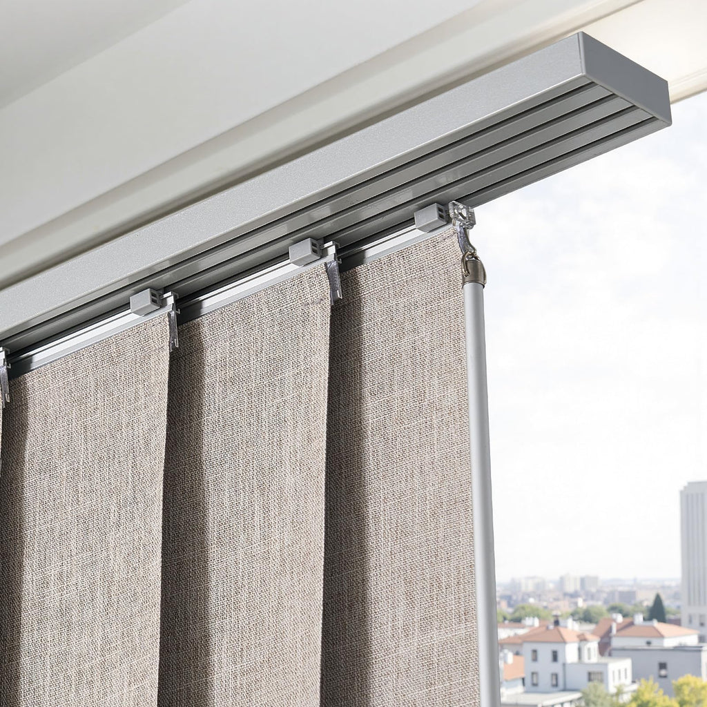 Brown Blackout Panel Track Blinds H5314