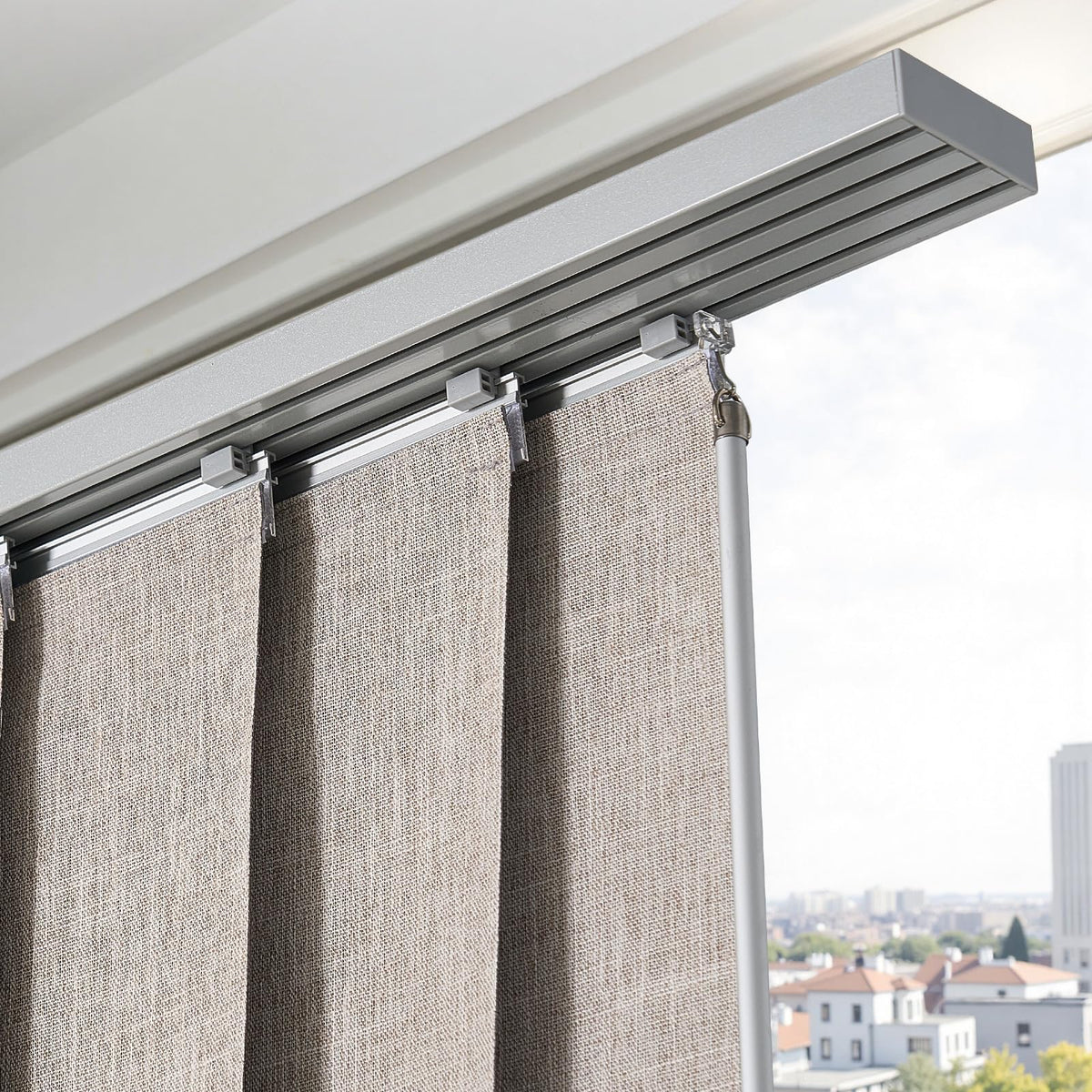 Brown Blackout Panel Track Blinds H5314
