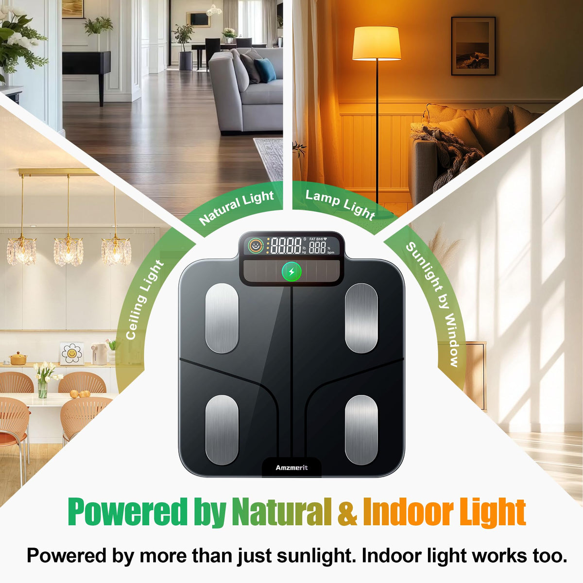 Solar Powered Smart Scale for Body Weight A9143
