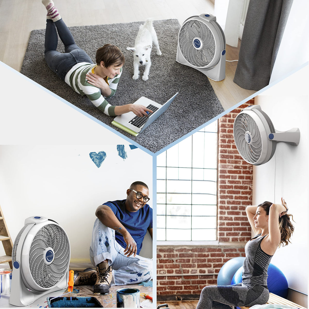 20 Inch 3-Speed Portable Pivoting Floor or Wall Mount Fan F211595
